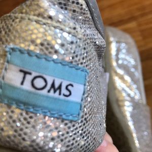 Silver sparky glitter sequin Toms